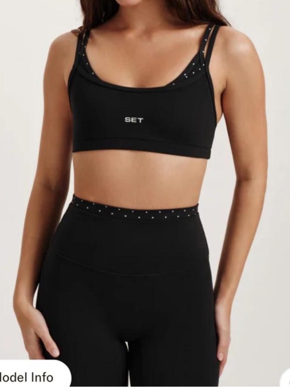 NWT Set Active L / XL Dalmatian Polka Dot Matching Set Sports Bra Leggings Layer